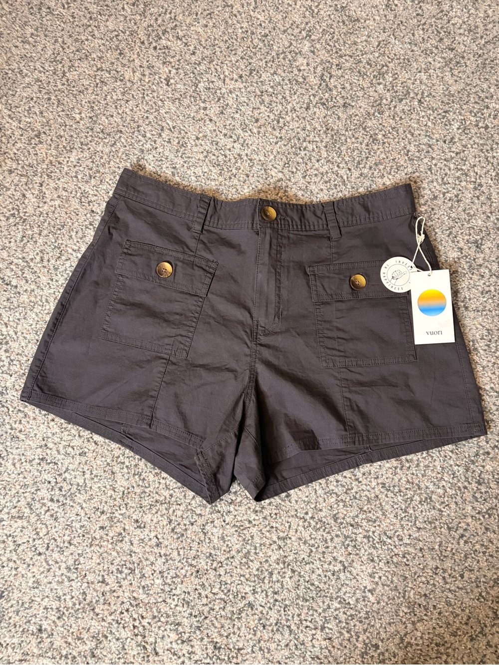 NWT Women’s Vuori Vintage Ripstop Utility Short Charcoal XL